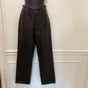 OSCAR LEOPOLD Black Leather Ladies Pants Size 8